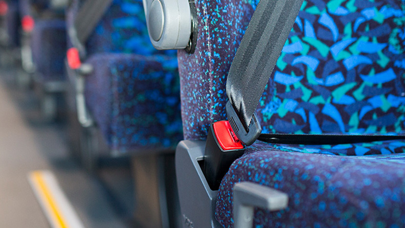 Bussäten med säkerhetsbälte